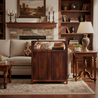 Sunvega Solid Mango Wood 3 Drawer Chest with Arched Edge and Natural Finish