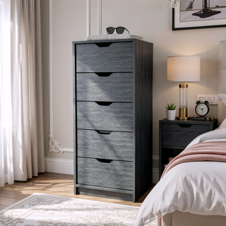 Sunvega Dillon 5 Narrow Drawer Dresser Tall Chest of Drawers with Pull Out Mechanism