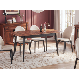 Sunvega Natural and Black Finish Dining Chair with Wooden Turn Legs