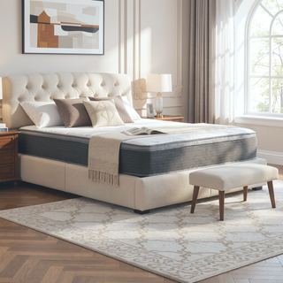 Sunvega Plush Queen Size Hybrid Mattress with Gel Memory Foam and Pocket Coils