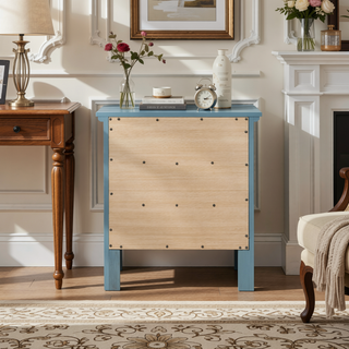 Sunvega Teal Casual Nightstand with Convenient Storage Drawer Space