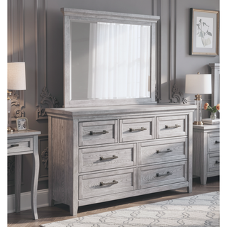 Sunvega Light Gray Finish Transitional Nightstand with Two Drawers and Metal Pulls