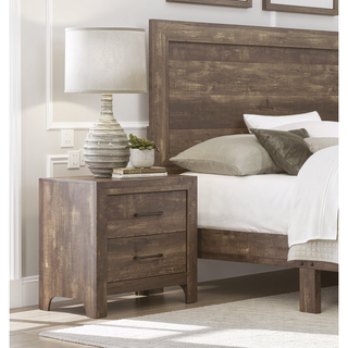 Sunvega Natural Finish Full Bed with Headboard Footboard and Rails