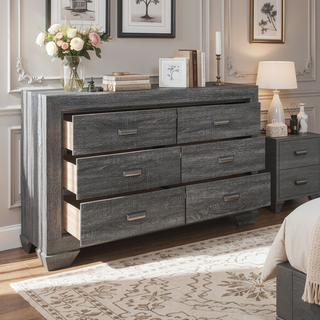 Sunvega Natural Finish Contemporary Nightstand with Two Dovetail Drawers and Flat Black Cup Pulls