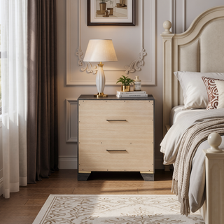 Sunvega Brown Oak Wood Grain Finish Dresser Cabinet with Six Spacious Drawers