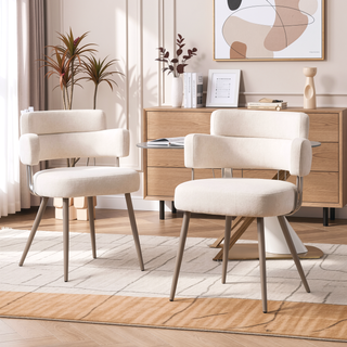 Sunvega Upholstered Dining Chair with Heavy Duty Iron Frame and Padded Seat