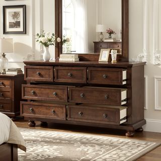 Sunvega Gray Modern Nightstand with Full Extension Drawers and Felt-Lined Top