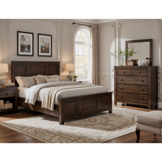 Sunvega Brown Farmhouse Style 5-Drawer Chest with Safety Hardware