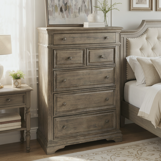 Sunvega Waxed Driftwood Finish Hardwood Vintage Chest with Pewter Hardware