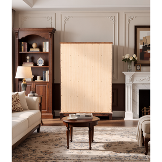Sunvega Cappuccino Wood Veneer Night Stand with Silver Hardware for Bedroom
