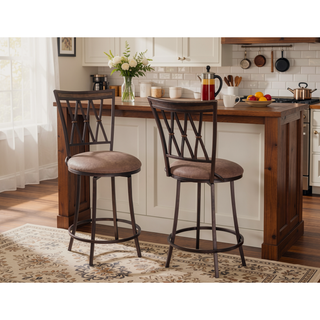 Sunvega Commercial Grade Swivel Counter Stool with Upholstered Seat and Footrest