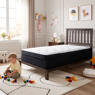 Sunvega Hybrid Plush Queen Mattress with Pocketed Coils and Cooling Fabric