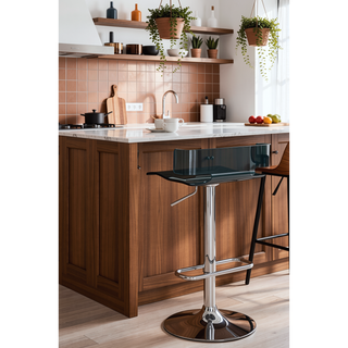 Sunvega Adjustable Swivel Stool with Low Backrest and Acrylic Seat