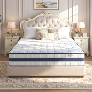 Sunvega 12 Inch Queen Hybrid Mattress with Cooling Memory Foam and Pocket Coils for Motion Isolation