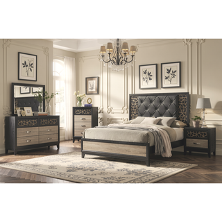 Sunvega Modern Contemporary Wood Dresser with Six Spacious Drawers