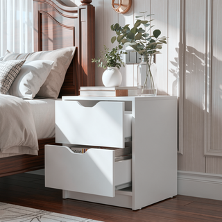 Sunvega Dillon 2 Drawers Nightstand with Large Top Surface and Storage