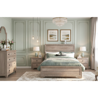 Sunvega Natural Finish Melamine Laminate Nightstand with 2 Dovetail Drawers