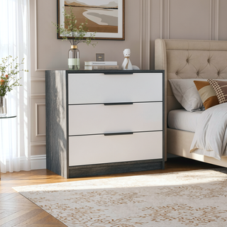 Sunvega Maryland Three Drawer Dresser with Superior Top in Black Wengue Pine Finish