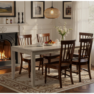 Sunvega Modern Contemporary Gray Finish Oak Wood Dining Table with Extension Leaf