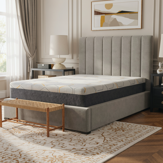 Sunvega 12" Copper Gel Cooling Memory Foam Mattress with Edge Support and Air Grid Base