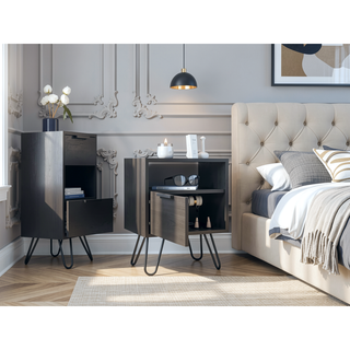 Sunvega Wengue Finish Nightstand with Single Drawer and Shelf for Storage