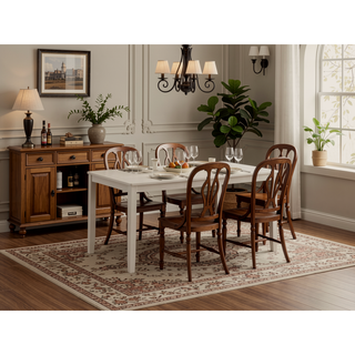 Sunvega Transitional Antique Gray Finish Rectangular Dining Table