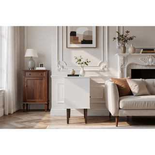 Sunvega Modern Nightstand with Drawer and Cubby for Bedroom or Living Room