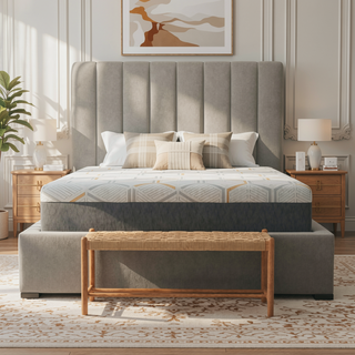 Sunvega 12" Copper Gel Cooling Memory Foam Mattress with Edge Support and Air Grid Base