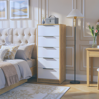 Sunvega Five Drawer Dresser with Easy Assembly for Bedroom Storage