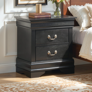 Sunvega Chic Black Nightstand for Compact Bedrooms with No Assembly