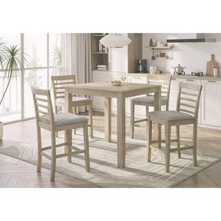 Sunvega Contemporary Gray Finish Rectangular Dining Table Seating Six