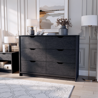 Sunvega Modern 4 Drawers Dresser with 2 Cabinets for Bedroom Storage