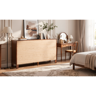 Sunvega Dark Brown Tufted Polyurethane Upholstered King Size Bed Frame