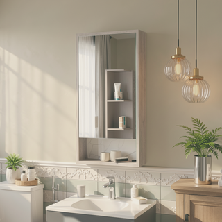 Sunvega Large Mirrored Medicine Cabinet with One Interior Shelf for Storage