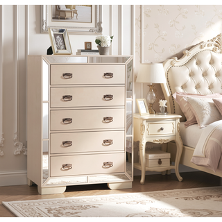 Sunvega Elegant Pearl-Finished Durable Storage Chest with Soft Edges for Modern Decor