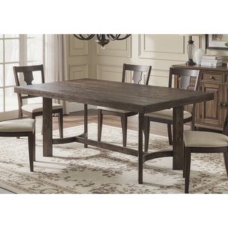 Sunvega Weathered Oak Finish Dining Table with Sleek Wood Veneer and Robust Construction