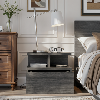 Sunvega Floating Nightstand with Large Drawer and Multiple Shelves for Storage or Decor