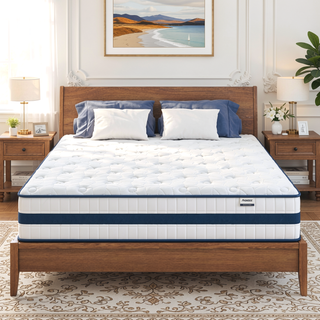 Sunvega 12 Inch King Hybrid Mattress with Cooling Memory Foam and Pocket Coils for Motion Isolation