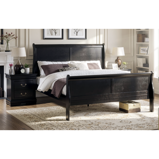 Sunvega Solid Wood Louis Philip Style Nightstand with Two Soft Close Drawers