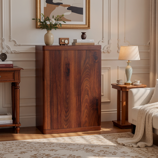 Sunvega Large Modern Nightstand with Drawer Storage Fluted Bedside Table for Bedroom