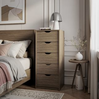 Sunvega Tall Space Efficient 5 Drawer Dresser for Nurseries and Bedrooms