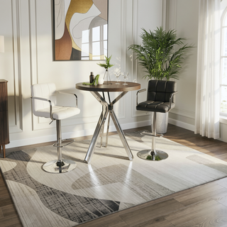 Sunvega Dark Oak Round 35-inch Pub Height Bistro Table with Pedestal Base