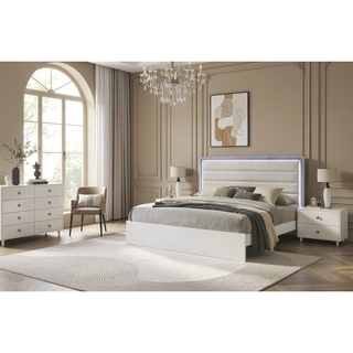 Sunvega Sleek White Finish Tall Chest with Multiple Drawers for Maximum Storage