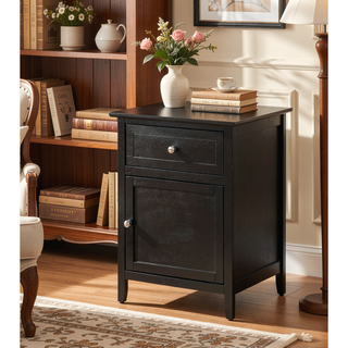 Sunvega Bright Yellow Fully Assembled Nightstand with Drawer for Small Spaces