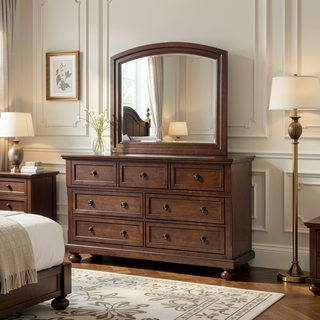 Sunvega Gray Modern Nightstand with Full Extension Drawers and Felt-Lined Top