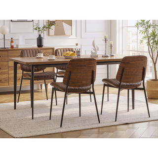 Sunvega Mid Century Modern Retro French Style Dining Chairs Set of 2 with Walnut Bentwood Back