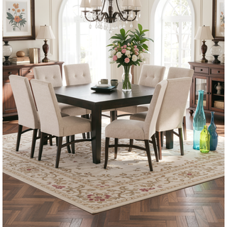 Sunvega Java Brown Solid Rubberwood Square Dining Table for 8 with Lacquered Top