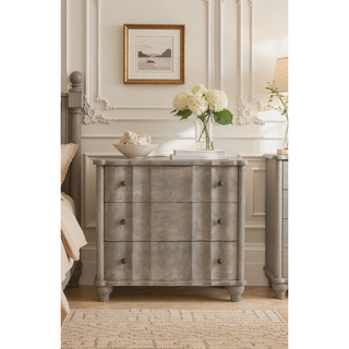 Sunvega Acid Wash Solid Mango Wood Chest with Soft Curved Legs