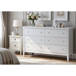Sunvega Primo Silver Champagne Dresser with French Dovetail Drawers and Durable Print Finish