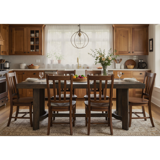 Sunvega Weathered Oak Finish Dining Table with Sleek Wood Veneer and Robust Construction